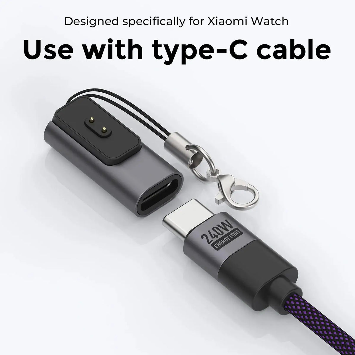 Type C Charging Adapter for Xiaomi Band 10/9/8/Redmi Watch 6 NFC/6/5 USB C Charging Cable Protable Charger Convert Plug