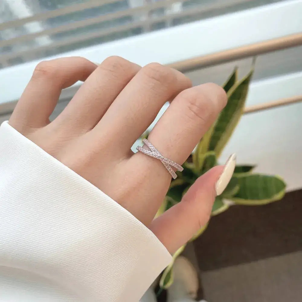 Moissanite Cross Silver Ring For Her — product image 2