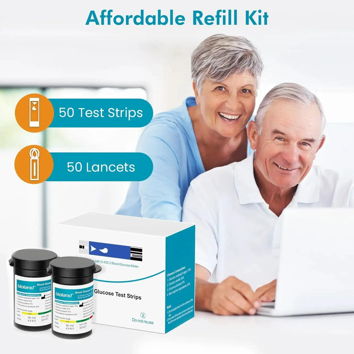 Blood Glucose Monitor Kit with Strips and Lancets — product view 7