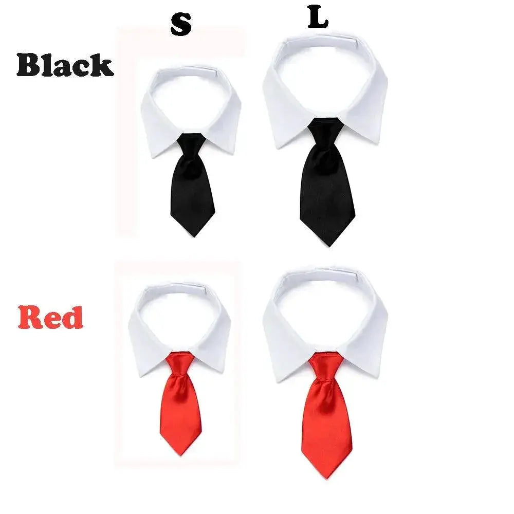 Pet Formal Necktie Tuxedo Bow Tie Black Red Collar