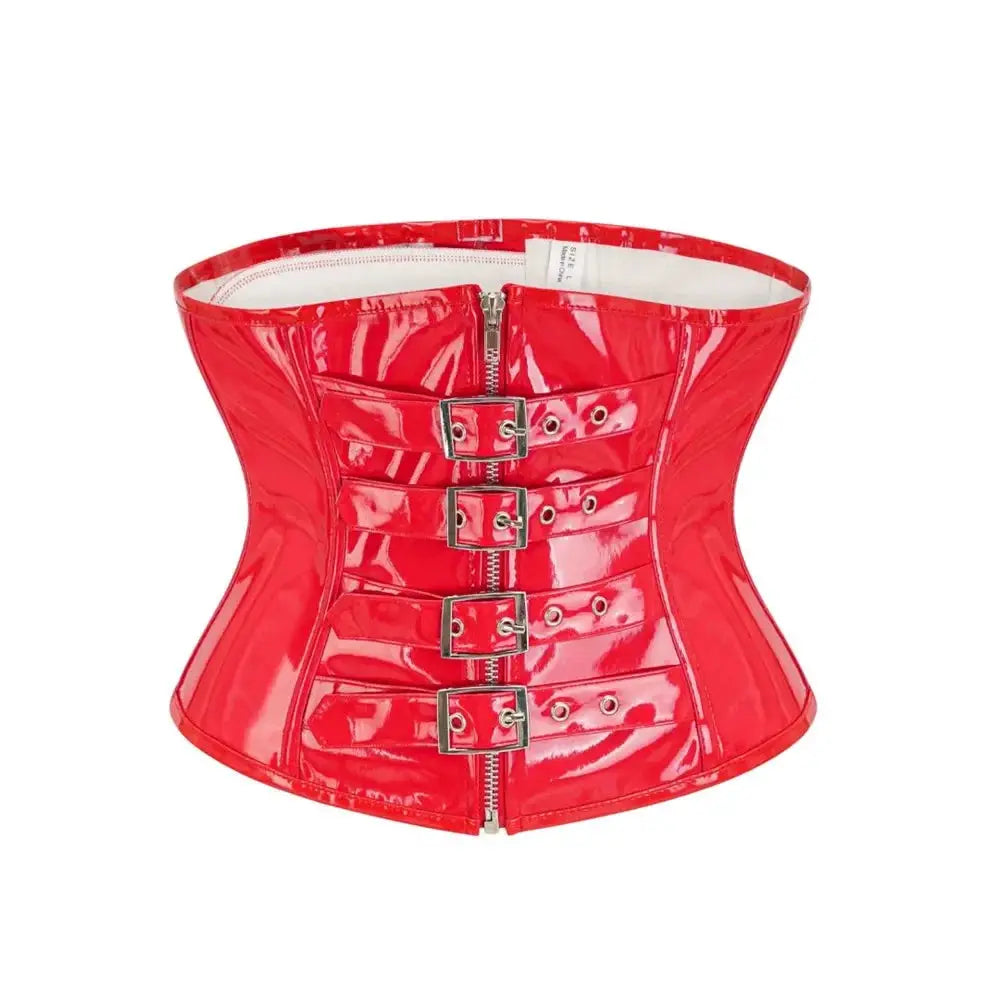 PVC Underbust Corset Steampunk PU Leather Waist Trainer