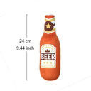 Interactive Beer Bottle Plush Dog Toy Durable Chew Toy