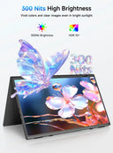 UPERFECT 15.6" FHD Dual Portable Monitor All-in-One Foldable & Stackable Design 360° Screen Adjustment USB-C HDMI Travel Display