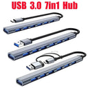 High-Speed 7-Port USB-C Hub for Laptops