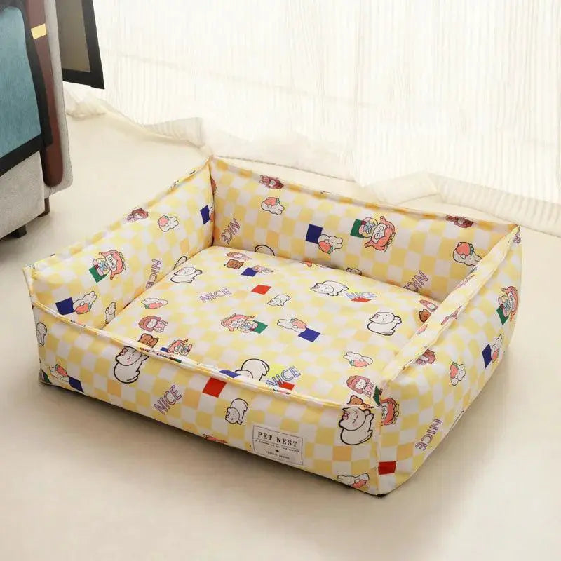 Cozy Square Lattice Pet Bed for Small and Medium Dogs Cats