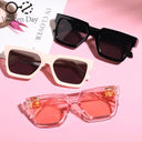 Trendy UV Protection Square Sunglasses for Kids Stylish Vintage Eyewear