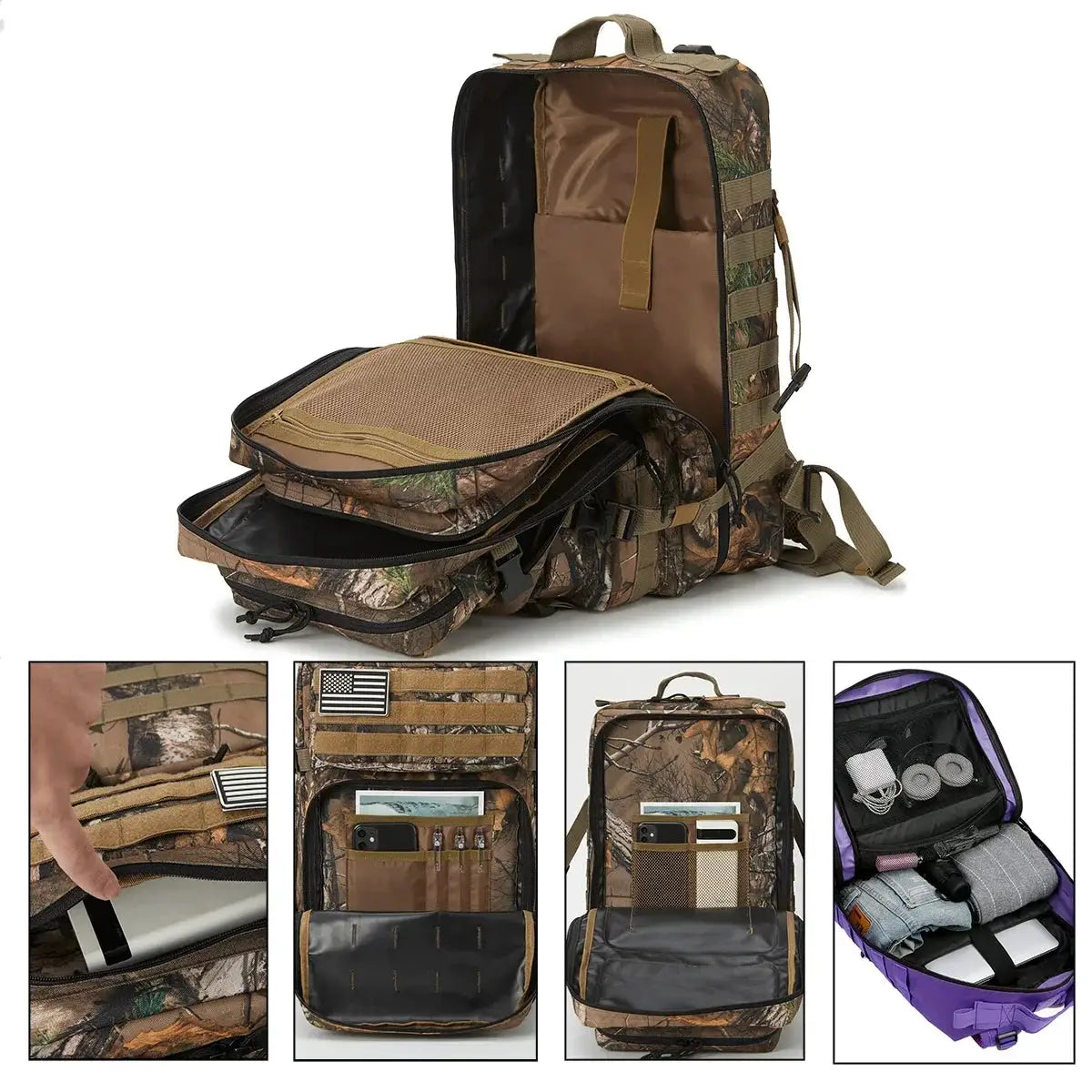 QTQY Tactical Backpacks Outdoor 45L Large Capacity Backpack