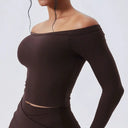Yoga Shirts Cloud Hide Sexy Long Sleeve Top