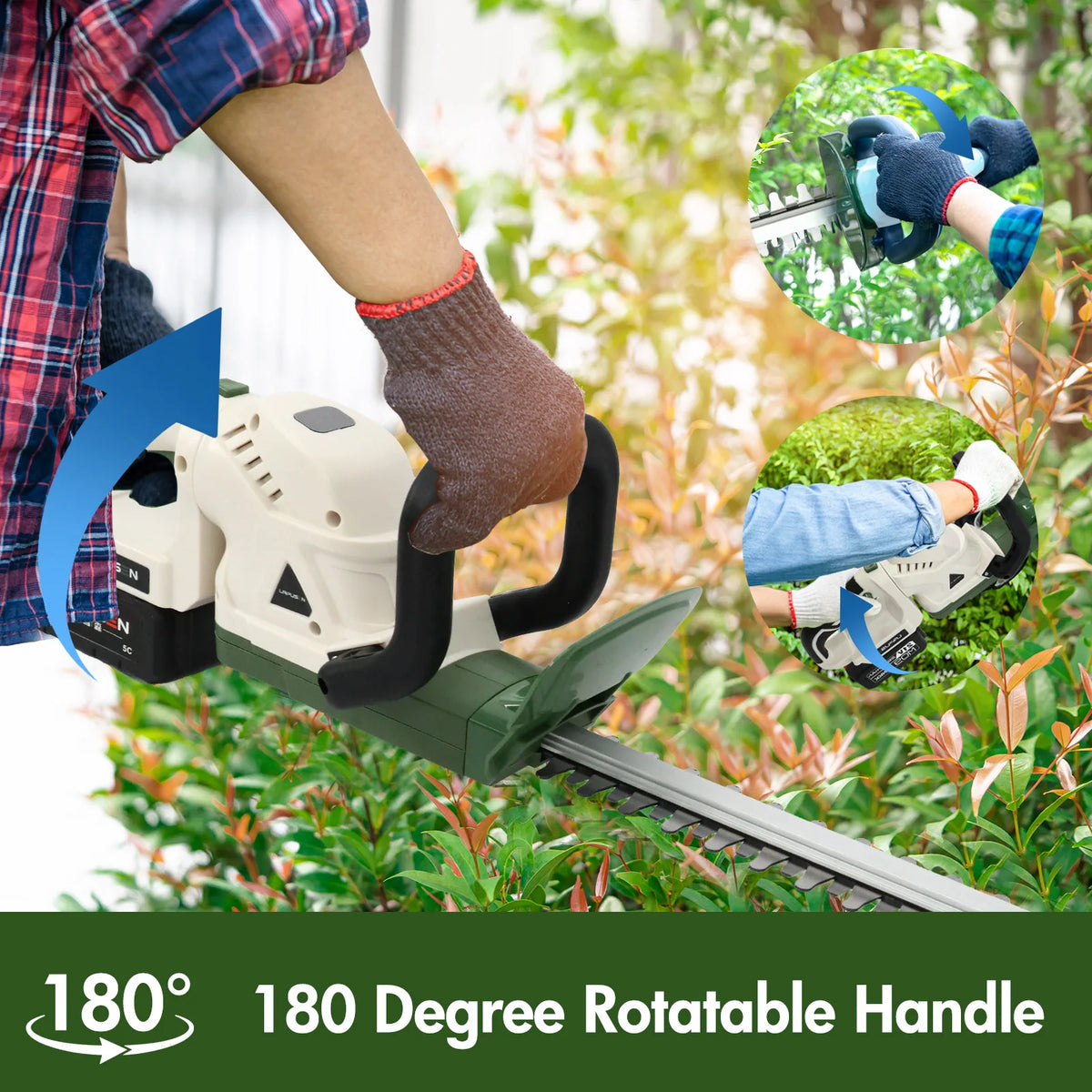 Inch Electric Hedge Trimmer Dual-Action Blade Handheld Shrub — product view 5