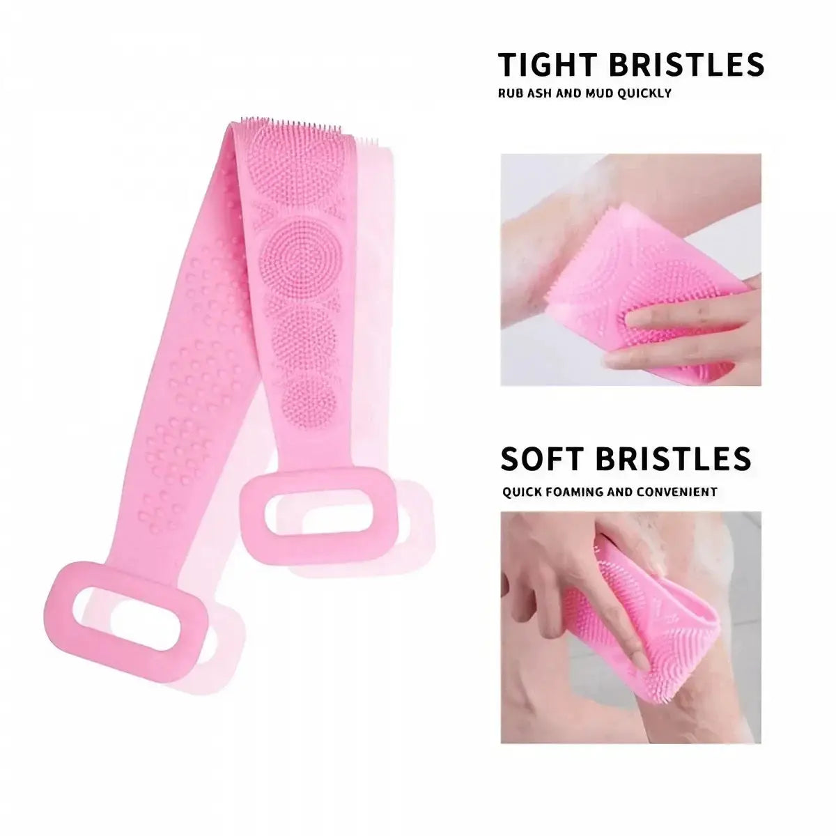 Silicone Bath Towel Massage Bath Brush Long Strip For Back