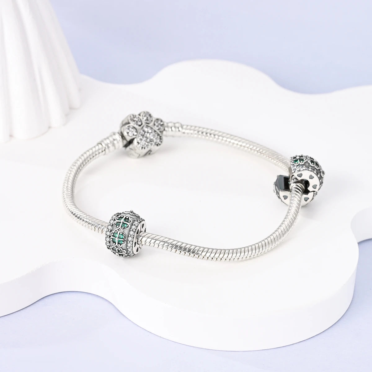 Silver Plated Dangle Charm Beads