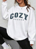 Crew Neck Letter Graphic Sweatshirt