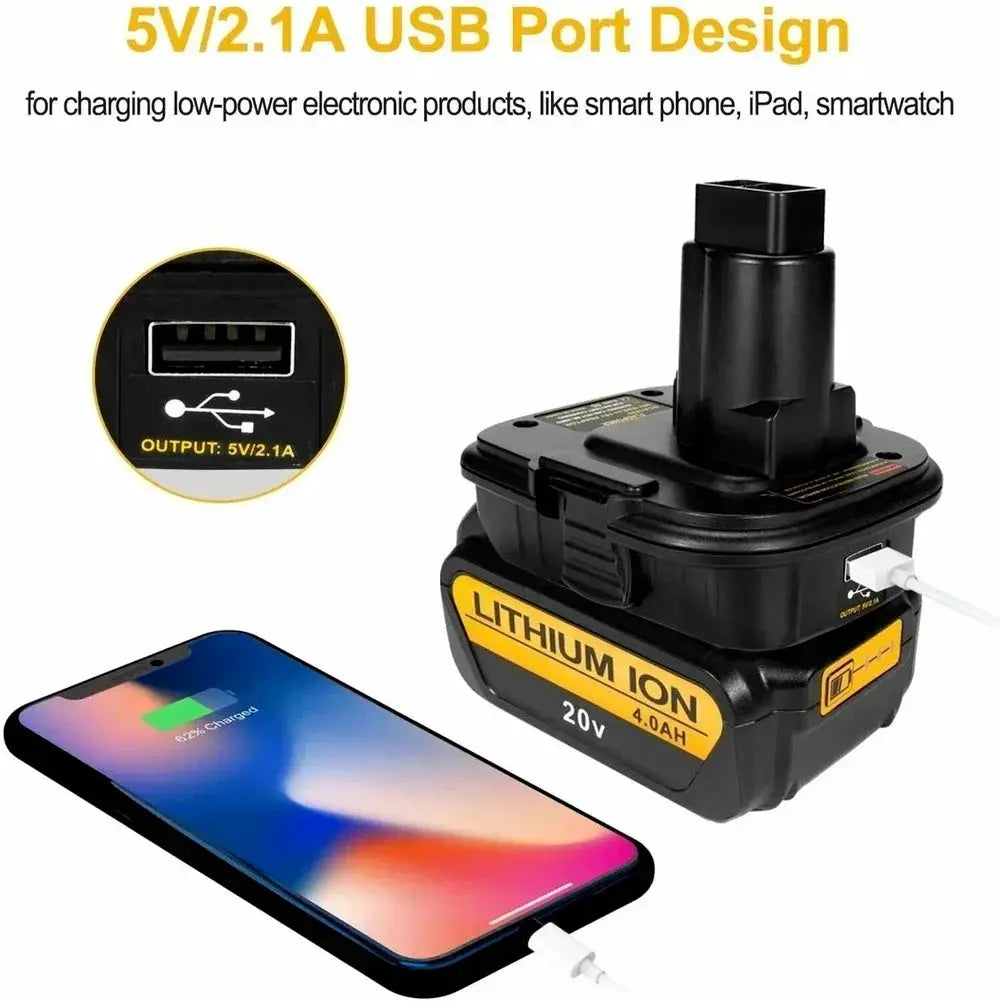 Ryobi 18V Battery Adapter With USB Port For Tools Power