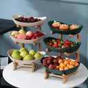 Elegant Wooden Fruit Tray with Partition Stylish Dining Set
