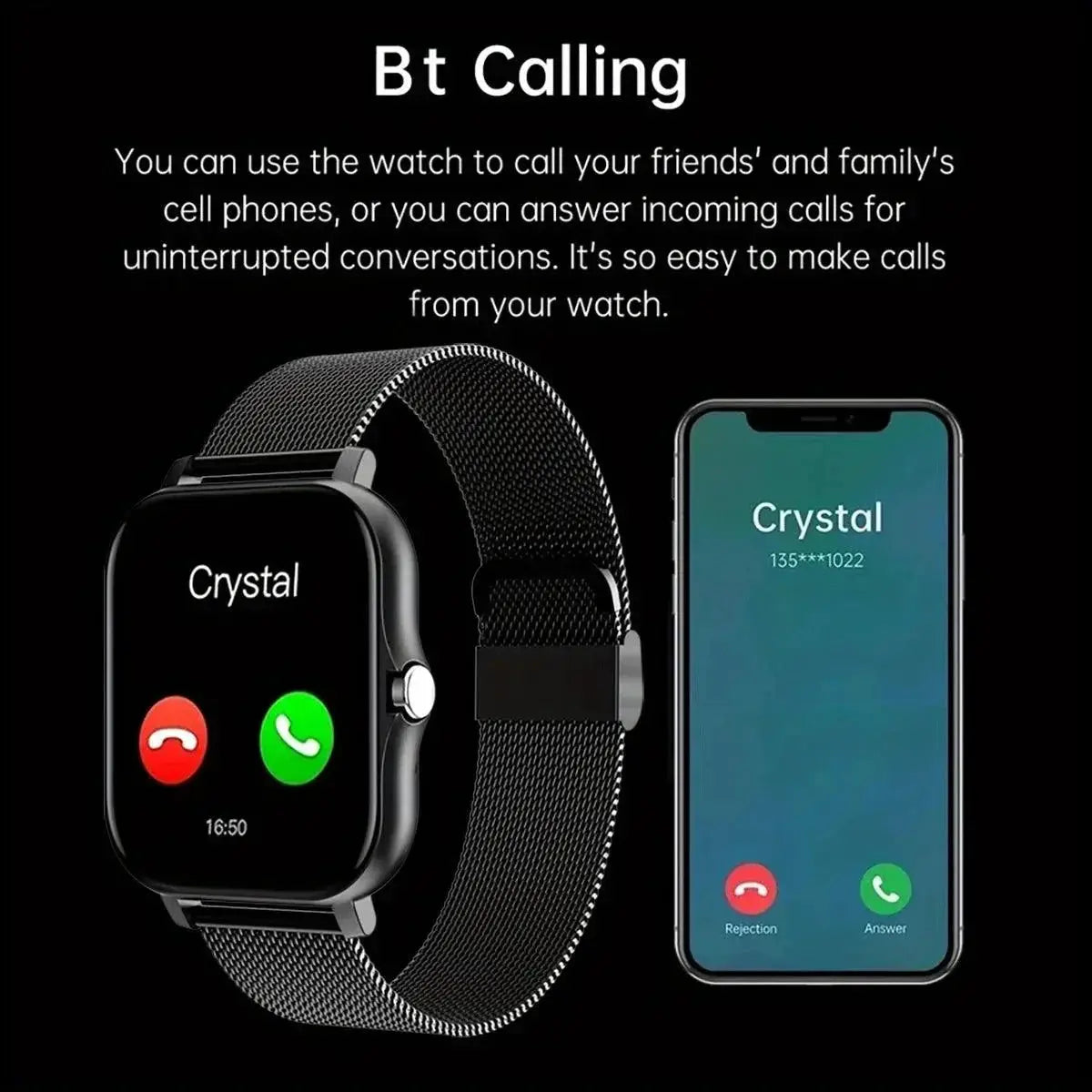Smartwatch Bluetooth Calling and Health Monitoring for Men