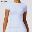 NCLAGEN Gym Top Women Short Sleeve Fitness Tee