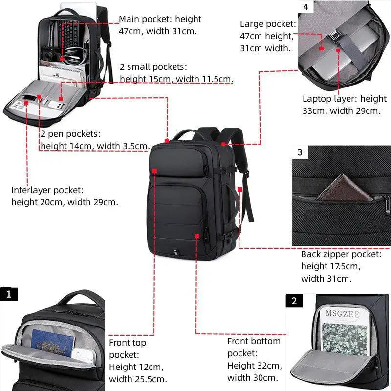 Waterproof 17 Inch Mens Laptop Backpack With USB Charging
