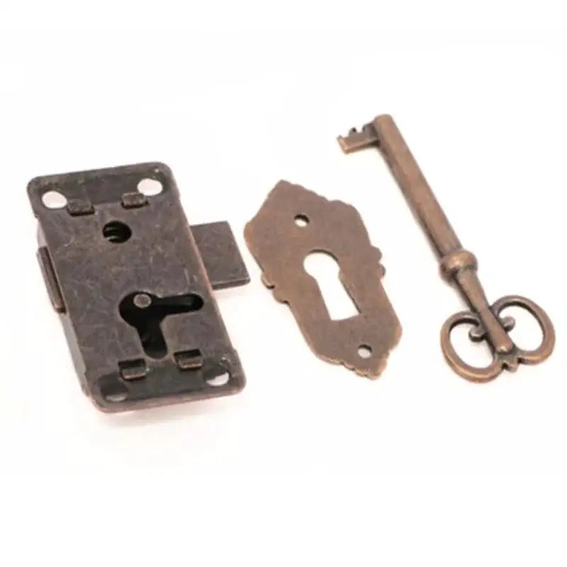 Antique Door Lock Drawer Jewelry Box Cabinet Wardrobe Cupboard Door Lock Set Cabinet Wardrobe Cupboard Door Lock + Key Furniture