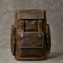 Vintage Crazy Horse Leather Backpack Men