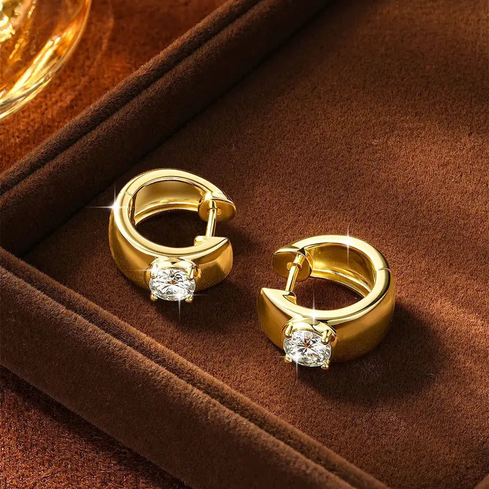 Luxury Gold Moissanite Hoops — product image 3