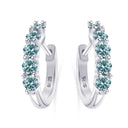 Moissanite Earrings in Sterling Silver Total Round