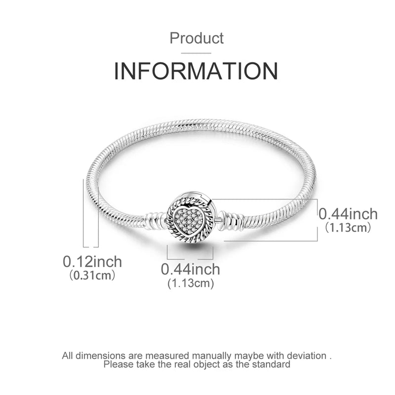 Bracelet Sterling Silver Snowflake Heart