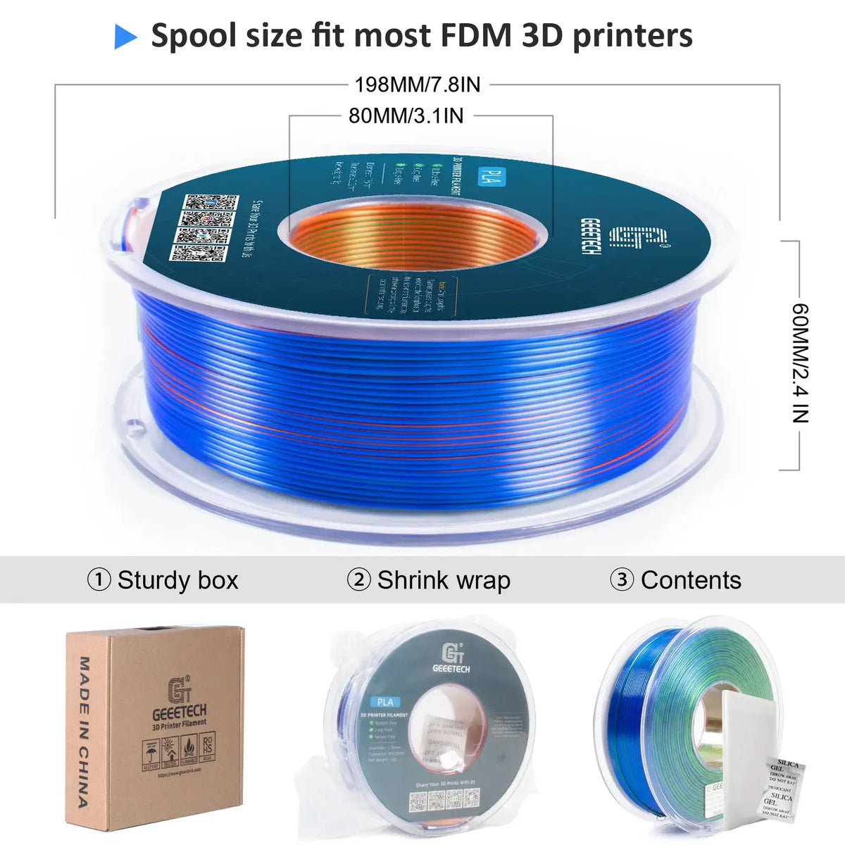 Geeetech Silk PLA Filament Tough — product view 4