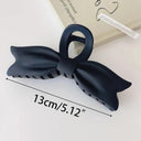 Elegant Black Hair Clip with Korean Letter Detail