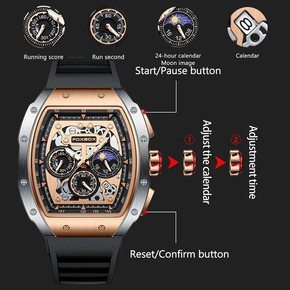 LIGE Urban Sports Chronograph Watch For Men Timepiece
