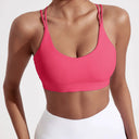 Breathable Cross Fitness Bra Nylon Spandex Top
