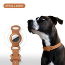 Stylish Leather Pet Collar for Apple AirTag Tracker