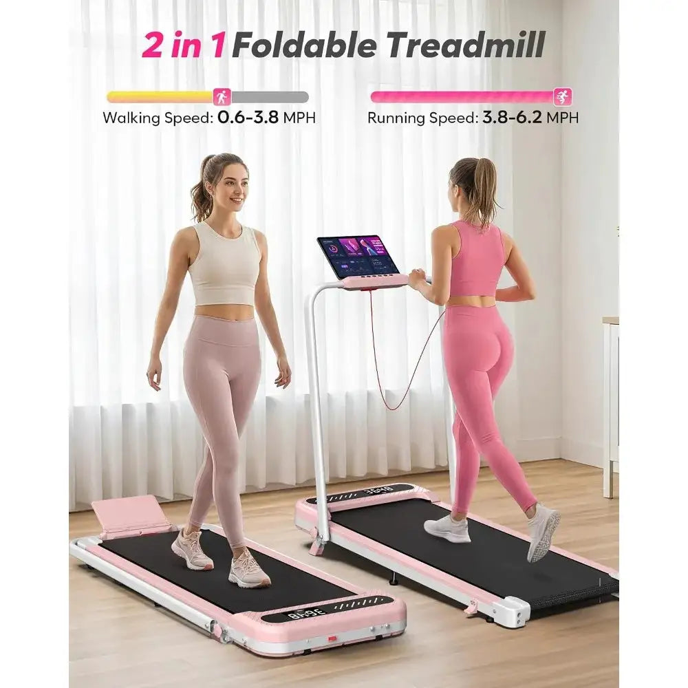 Folding Walking Pad: 10% Incline, Handle, 350 lbs, 3.0HP, 6.2 MPH, Portable Under Desk Treadmill for Home Office, App & Remote