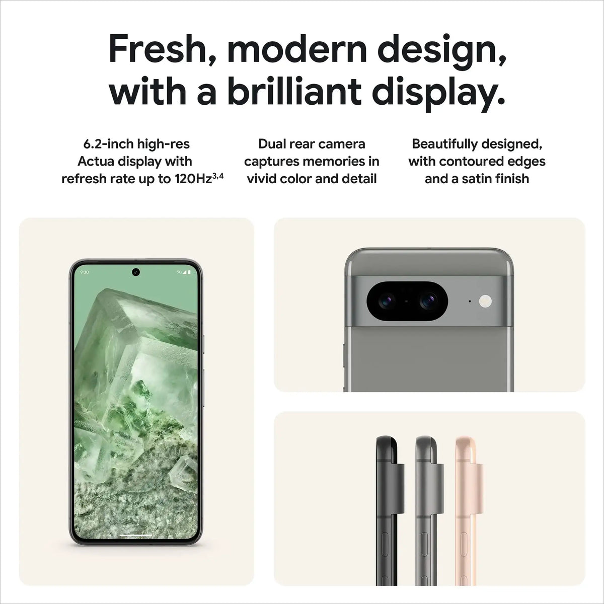 Google / Pixel 8 /Renewed Unlocked Android 5G Smartphone Grade 1-4 Refurbished Used Phone Genuine Includes Charging Cable