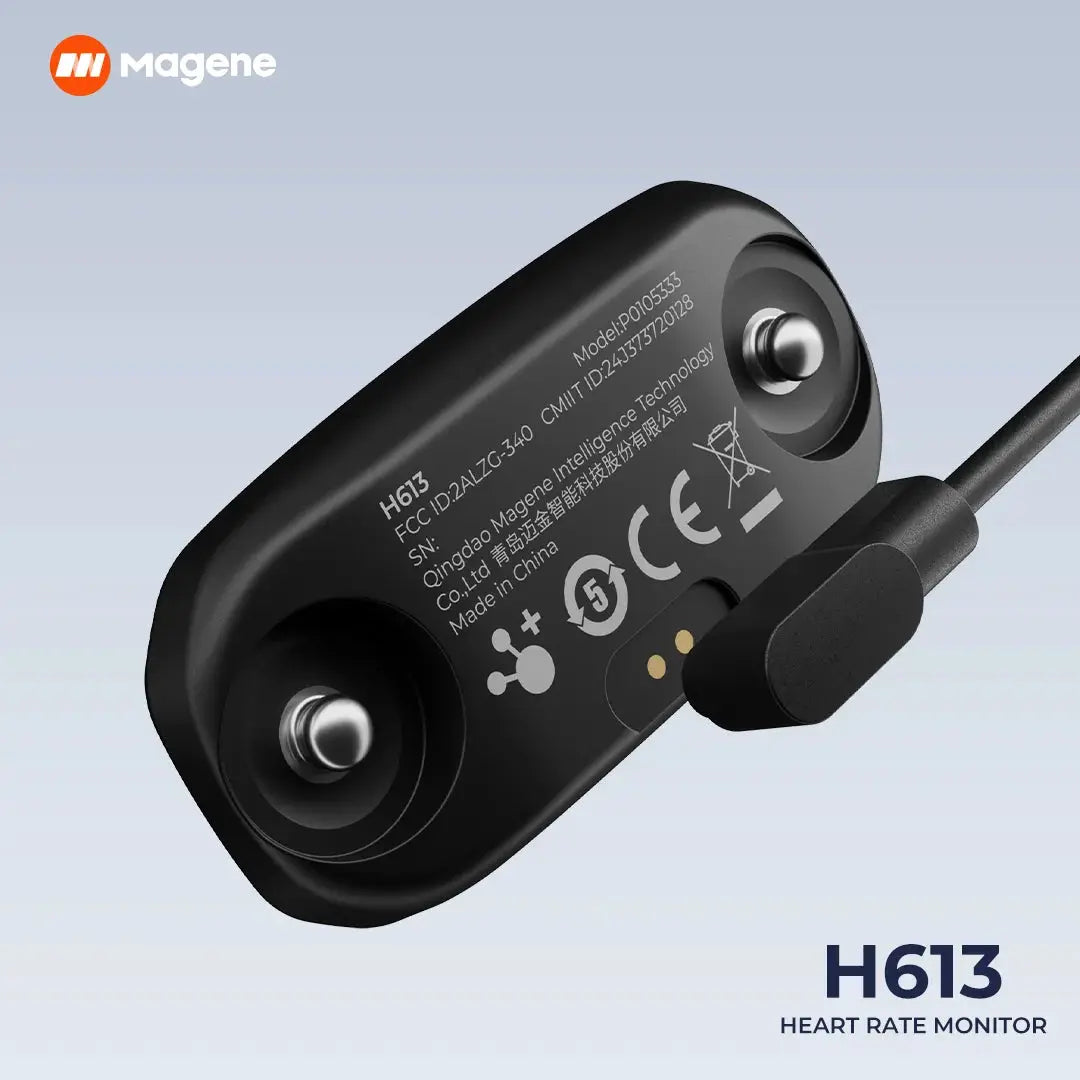 Magene H613 Heart Rate Monitor Split Chest Strap 3-channel Bluetooth Rechargeable Heart Rate Sensor Health App Compatible Zwift