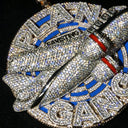 Gold Plated Iced Out Plan Gang Pendant CZ Airplane Target
