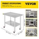 Succebuy Stainless Steel Kitchen Worktable