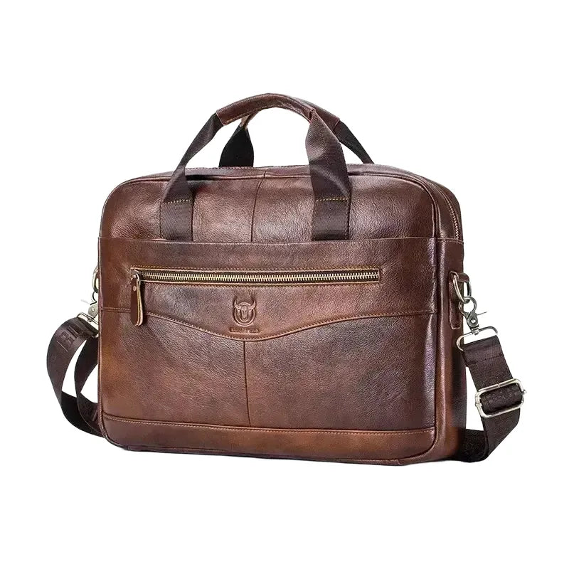 Leather Laptop Briefcase for Men Slim — product view 1