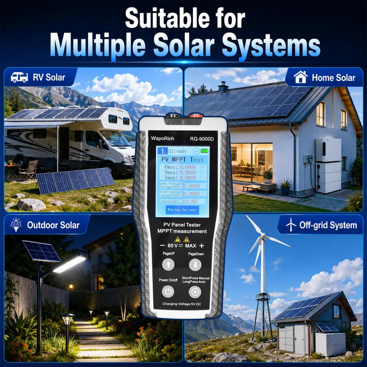 Photovoltaic Panel Tester MPPT Solar Power Meter Vmax Imax Open — product view 4
