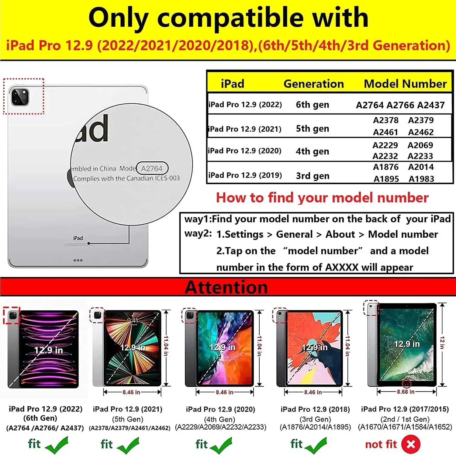 Case For Apple iPad Pro 12.9 2015 2017 360 Rotating Cover