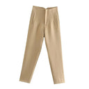 High Waist Slim Fit Cropped Pants Stylish All-Season Wear