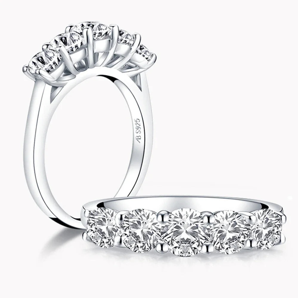 Round Moissanite Jewelry in Sterling Silver — product view 4