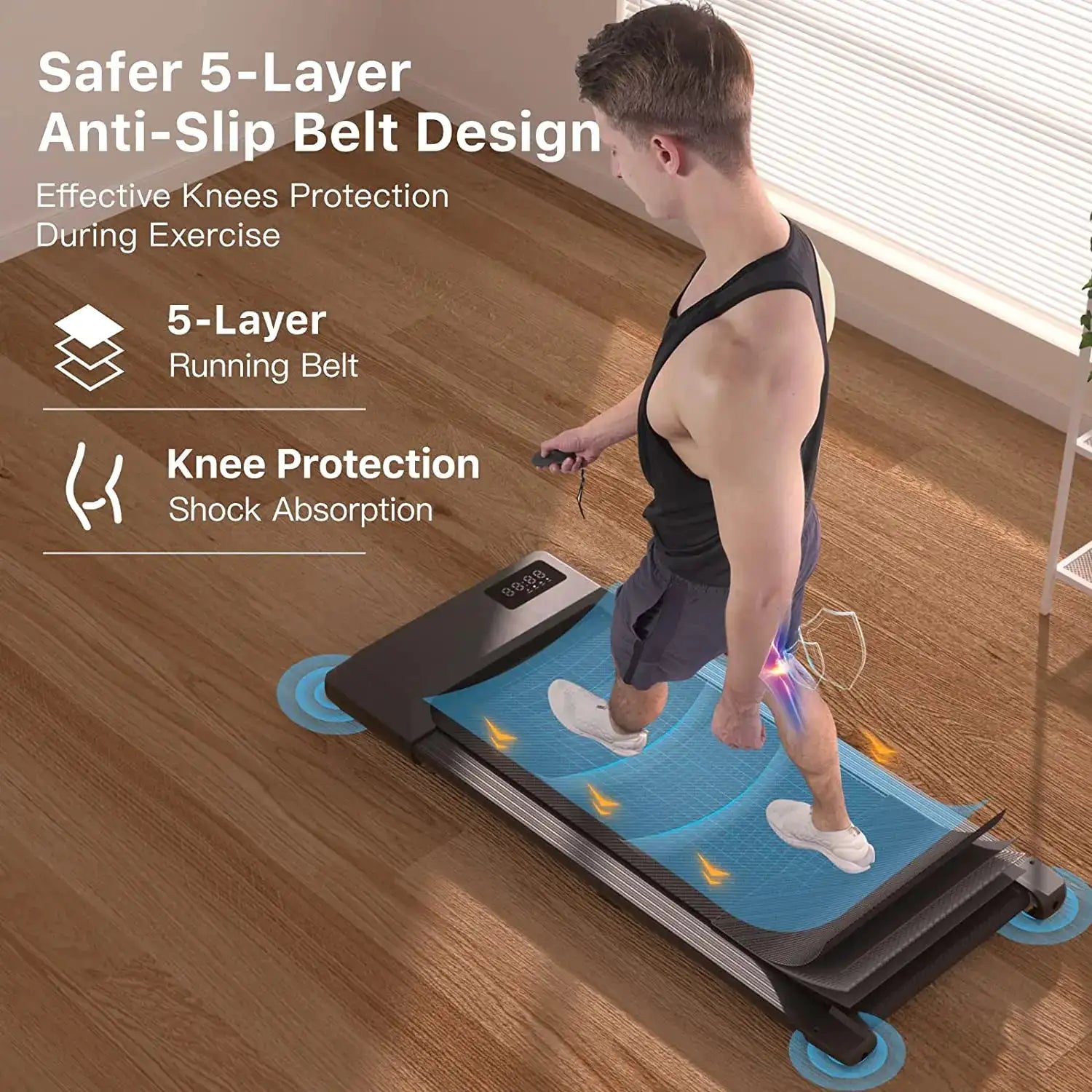 Walking Pad Treadmill, 2 in 1 Under Desk Fitness Machine, Remote Control Gym Equipment for Home Office Walking Jogging