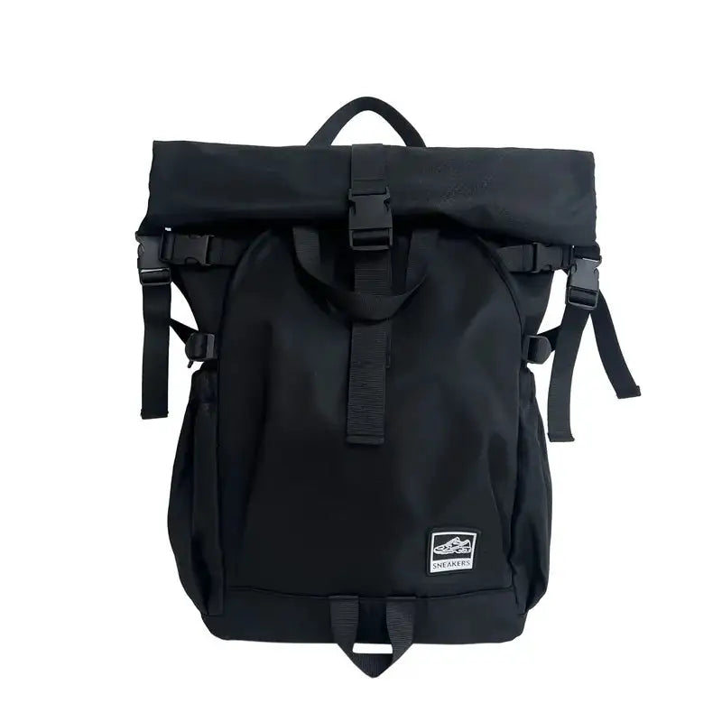 Trendy Roll Top Backpack Casual Travel Gym Sports Shoe Storage Luggage Backpack Men's Fashion School