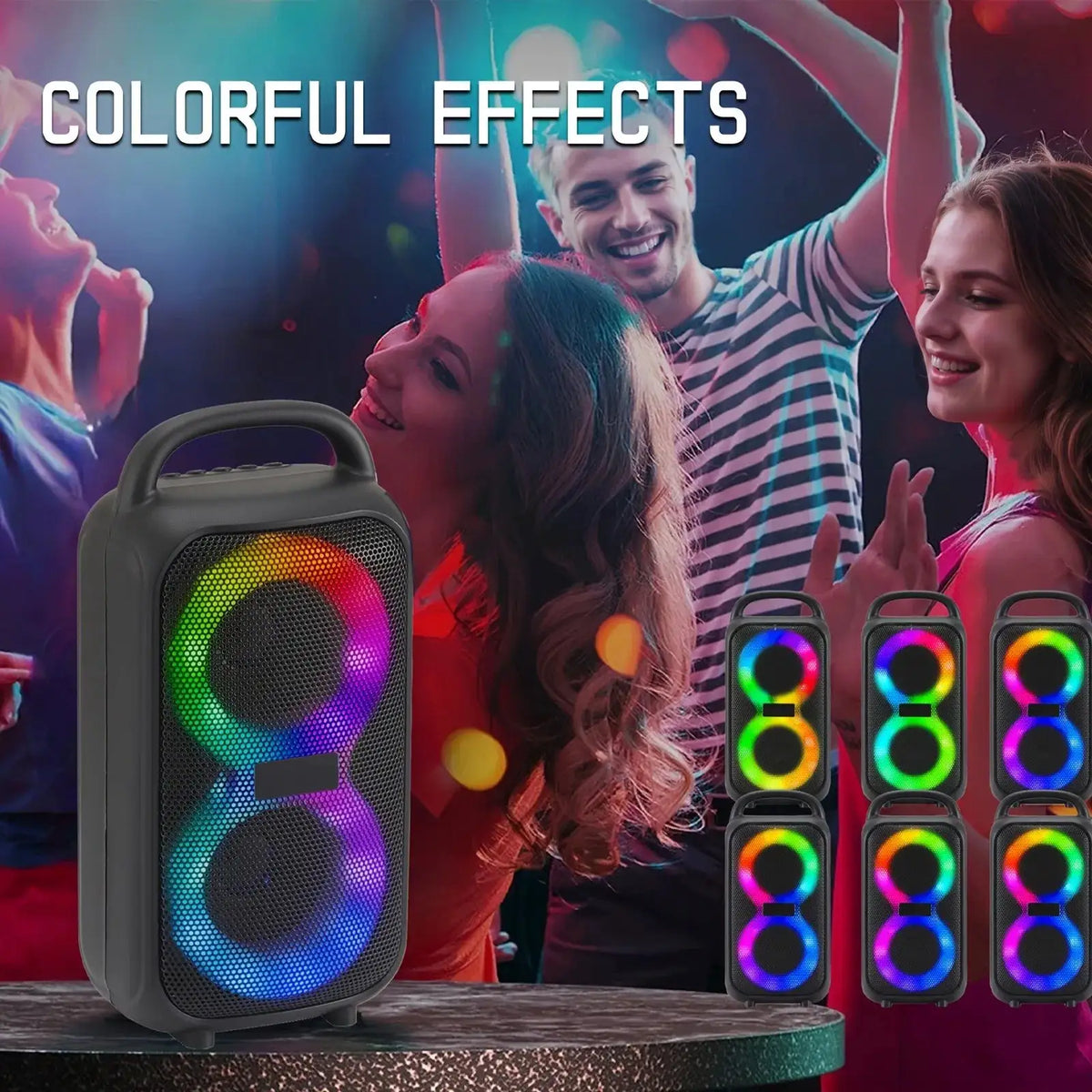Professional Large Bluetooth Speaker with Microphone, Portable Design, Featuring JBL Subwoofer Party Box, LED Lights, Compatible with BT/USB/TF/AUX/FM/TWS/MIC/EQ Functions, Professional Karaoke. Ideal Gift for Birthdays, Chri