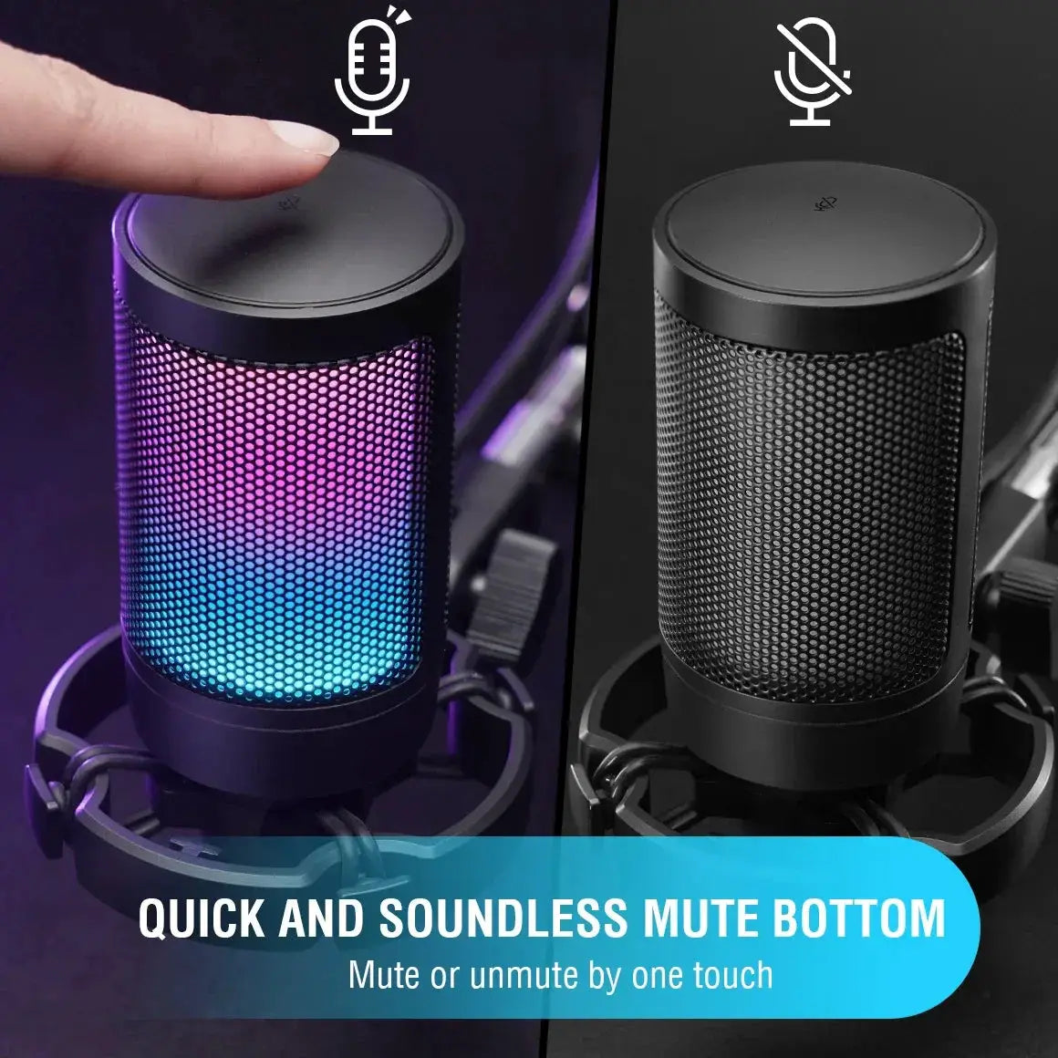 A6V USB Gaming Microphone With Pop Filter And Shock Mount