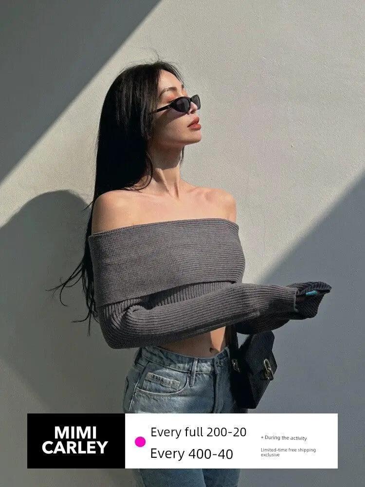 Knitted Off The Shoulder Top Chic Fashion Spring 2023
