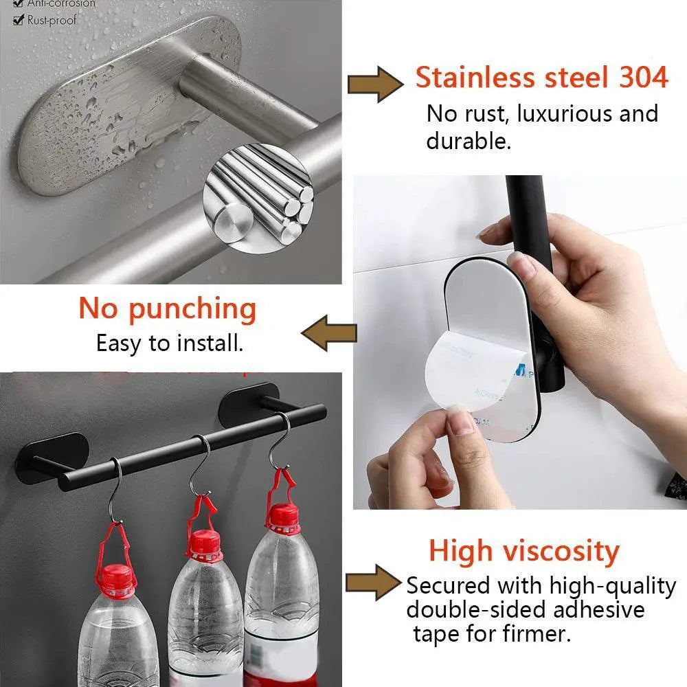Bathroom Hardware Set With Wall Mount Organizer Space Saver