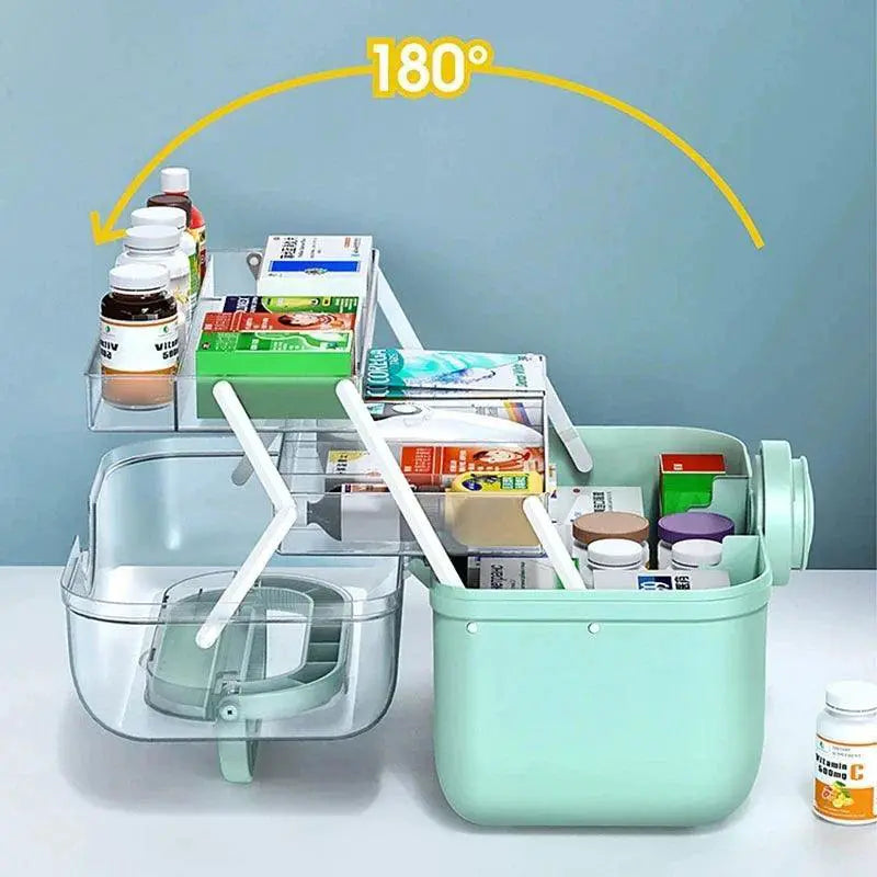 Family Medicine Organizer Box for First Aid Kit Storage