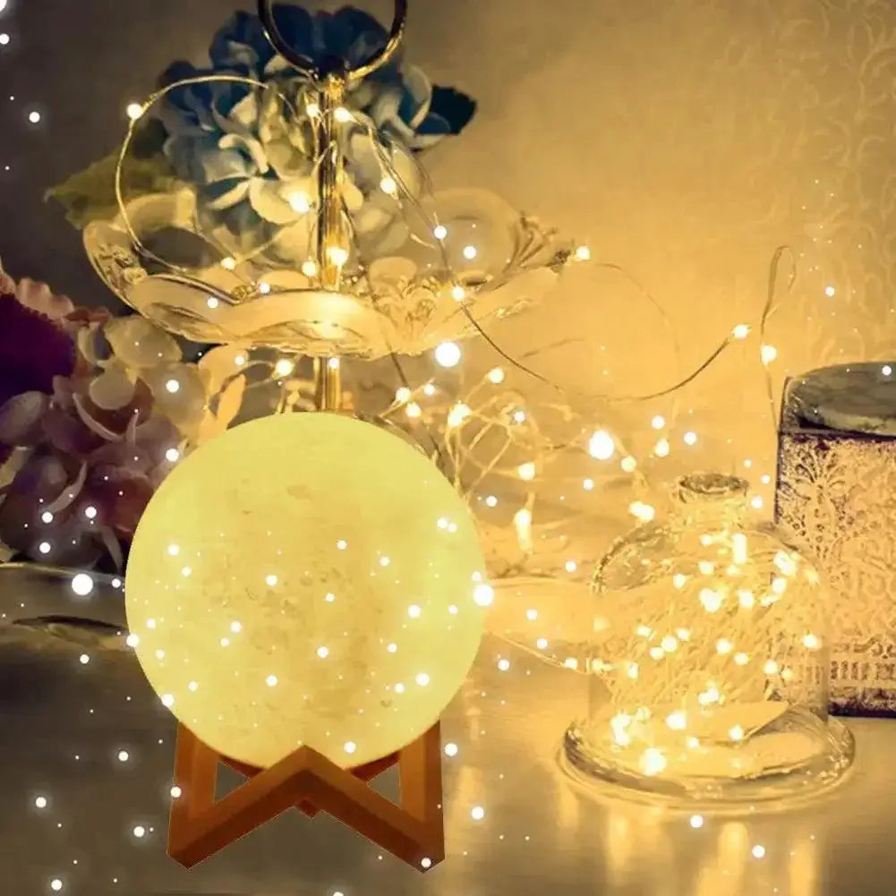 Color Changing 3D Printed Moon Lamp LED Night Light