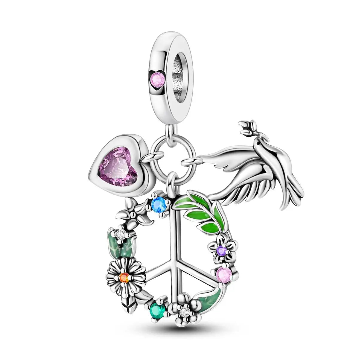 Silver Plated Dangle Charm Beads